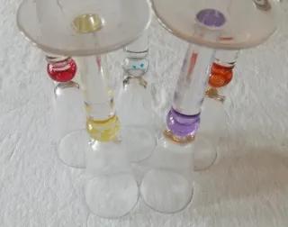 Set 5 Flute Alti in Vetro Colorato