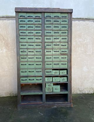 Mueble de Cajones de Taller Industrial Antiguo