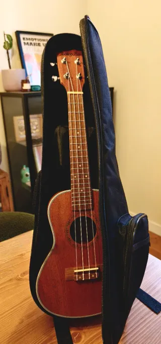 Ukelele Aokozo con funda.