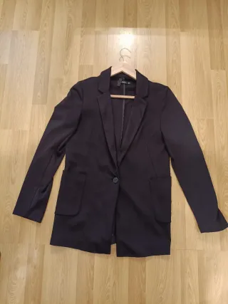 Americana Stradivarius negra botón Talla S