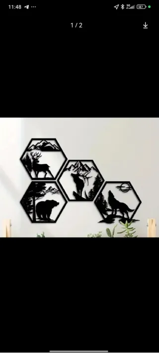 Arte de pared Hexagonal Animales