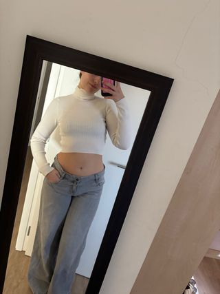 Jersey cuello alto blanco Talla S