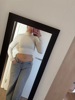 Jersey cuello alto blanco Talla S