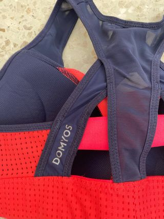 Sujetador deportivo azul y rosa