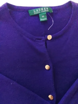 Chaqueta punto Ralph Lauren T. XS morada. Nueva