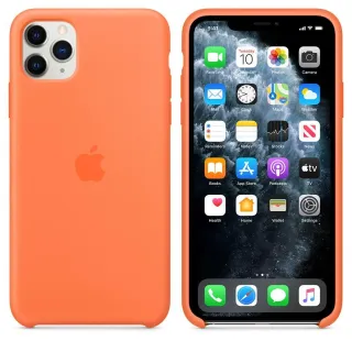 Custodia in silicone arancione per iPhone 11 Pro Max