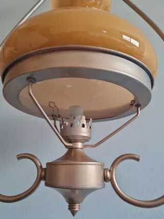 LAMPARA tulipa de OPALINA ÁMBAR