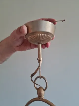 LAMPARA tulipa de OPALINA ÁMBAR