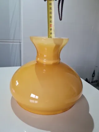 LAMPARA tulipa de OPALINA ÁMBAR