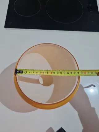 LAMPARA tulipa de OPALINA ÁMBAR