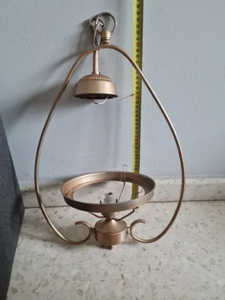 LAMPARA tulipa de OPALINA ÁMBAR