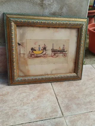 3 Cuadros Antiguos Madera Dorada. Medidas 37x33