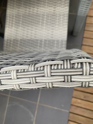 Mesa de comedor/x6 sillas de exterior gris