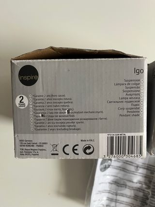 2 Lámparas Colgantes Inspire Caja Original