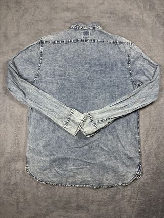 Camicia Denim Quiksilver XL Slim Fit Blu Lavato