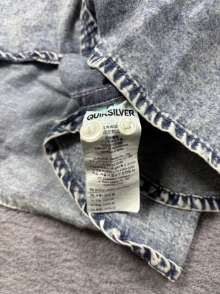 Camicia Denim Quiksilver XL Slim Fit Blu Lavato