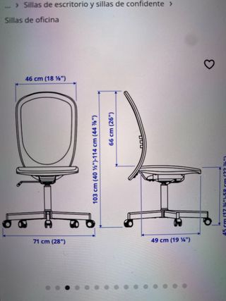 Silla de oficina Ikea negra nueva