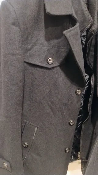 Chaqueta Trench Saco Negro para Hombre Talle L