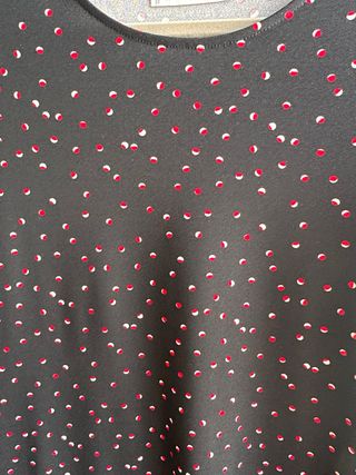 Vestido Mango negro con lunares rojos