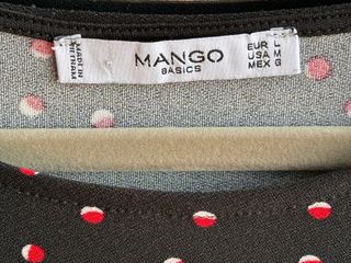 Vestido Mango negro con lunares rojos