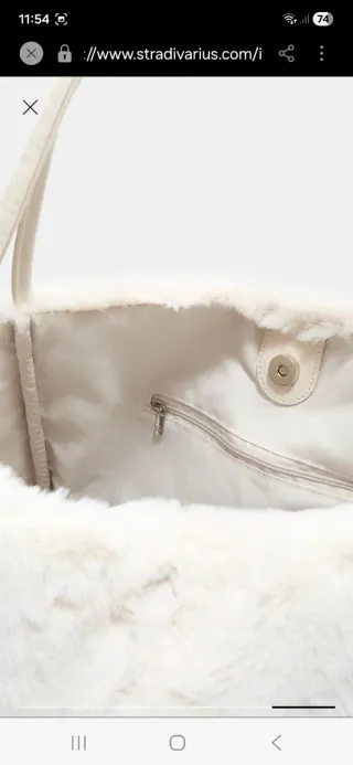 Borsa shopper pelliccia beige/bianca