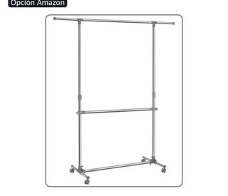 Perchero Doble Metálico con Ruedas