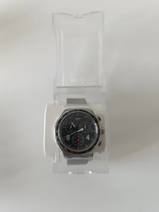Reloj Swatch hombre Cronógrafo Negro y Plateado de