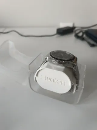 Reloj Swatch hombre Cronógrafo Negro y Plateado de