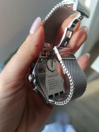 Reloj Swatch hombre Cronógrafo Negro y Plateado de