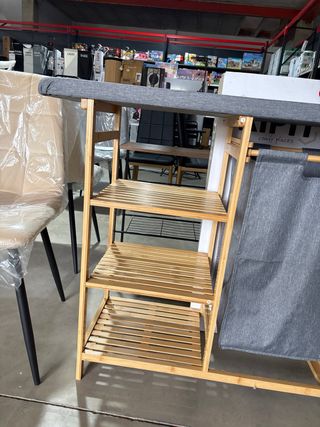 Planchero Kipit bambú y tela gris