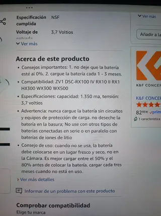 Cargador Baterías Cámara Sony