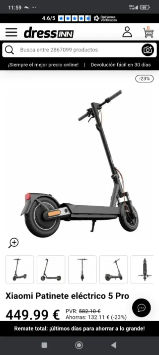 Patinete Eléctrico Xiaomi 5 Pro sin apenas 70km