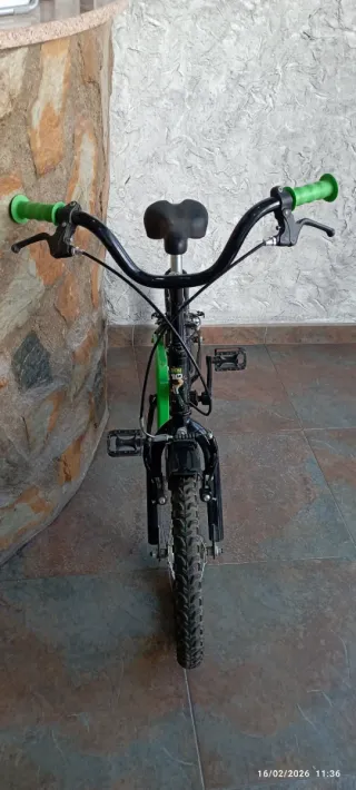 Bicicleta infantil  negra y verde