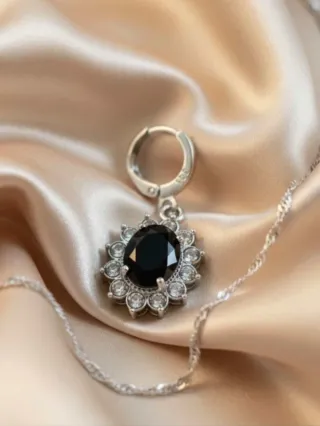 set gioielli argento 925, collana argento, orecchi