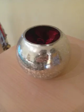 Jarrón Bola Dorada Vidrio