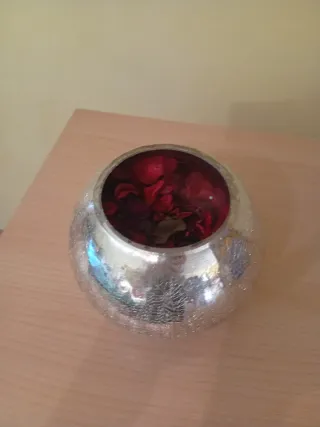 Jarrón Bola Dorada Vidrio