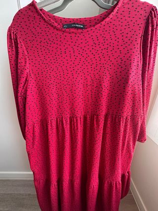 Vestido Sfera Rojo con Puntos Negros