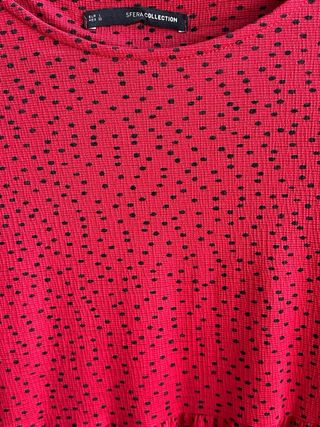 Vestido Sfera Rojo con Puntos Negros
