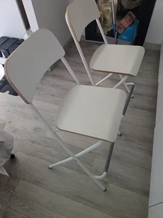 Sillas altas plegable Ikea blancas madera y metal
