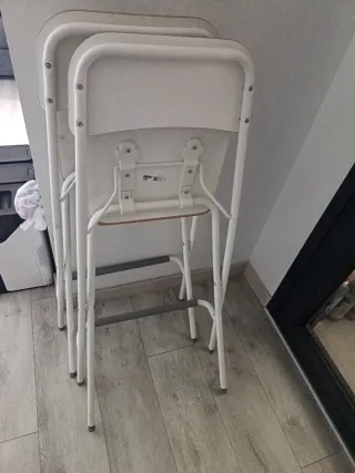 Sillas altas plegable Ikea blancas madera y metal