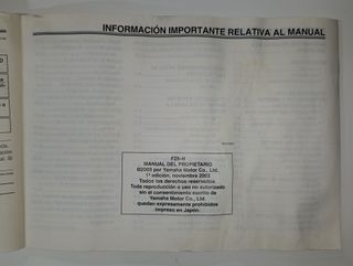 Manual propietario Yamaha YZ6N