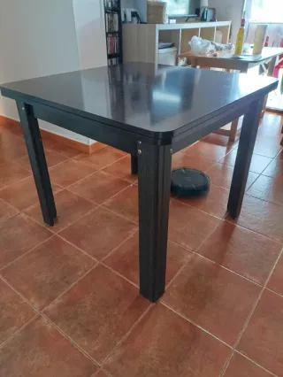 Mesa extensible madera oscura