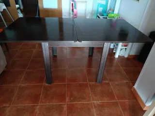 Mesa extensible madera oscura