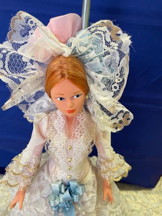 Lámpara Muñeca Vintage Novia Encaje Blanco