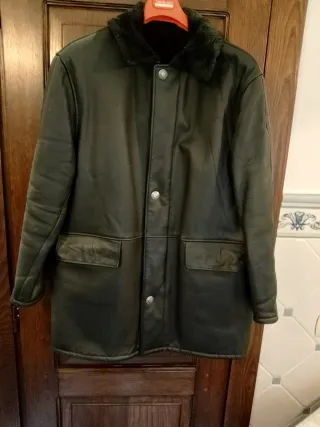 Giaccone uomo vera pelle nero XXL