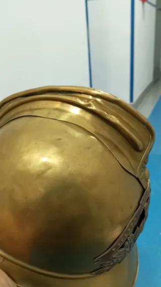 Casco bombero francés 1895 cobre
