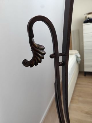 Espejo de pie ovalado forja y cristal