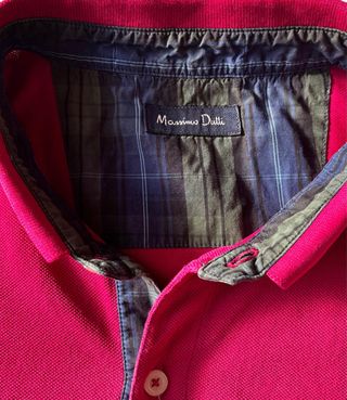 Polo Massimo Dutti XXL Manga Larga Burdeos