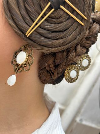 Aderezo Fallera Adulta - Nácar y Oro Viejo