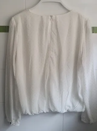 Blusa de gasa transparente manga larga